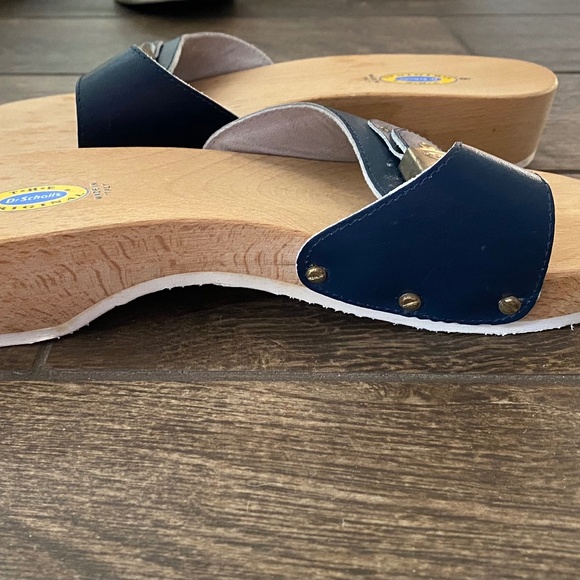 Dr. Scholl’s Vintage Leather Wooden Sandals Exercise Shoes Made in Italy - Picture 7 of 12